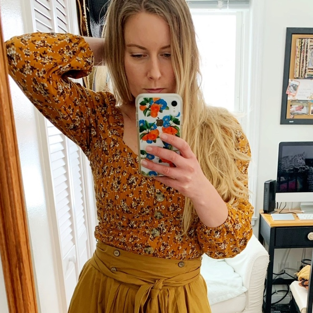 Cropped Floral Blouse